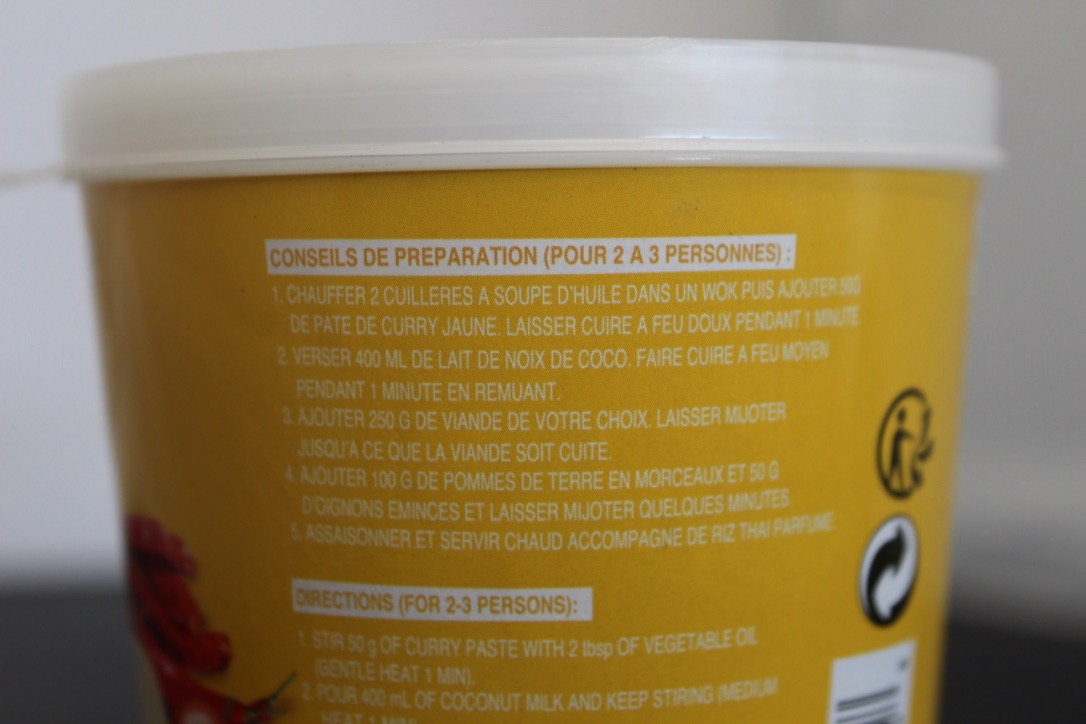 Pate de curry jaune 400g - Le Carré Asiatique