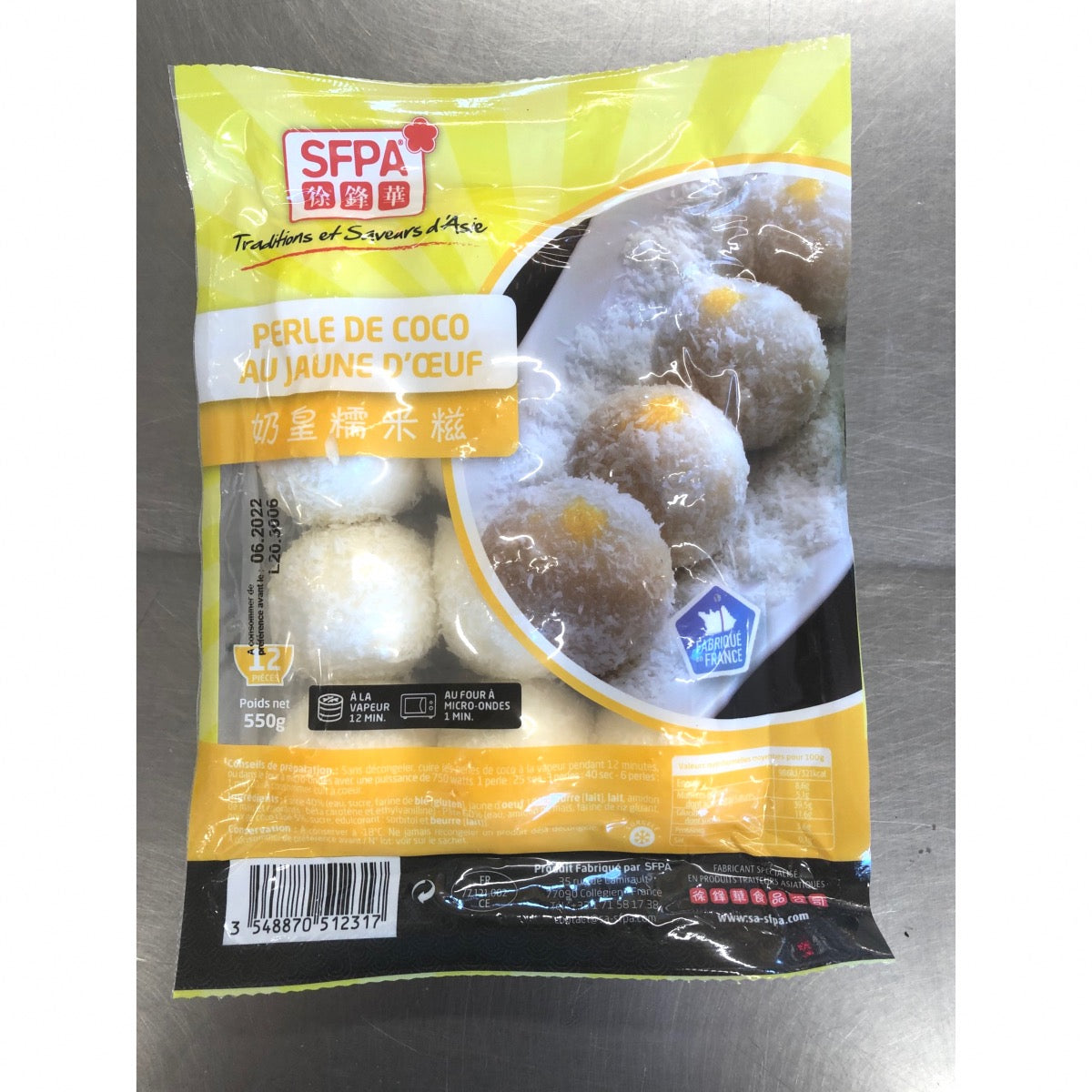12 PERLES DE COCO AU JAUNE D'OEUF SFPA 550G