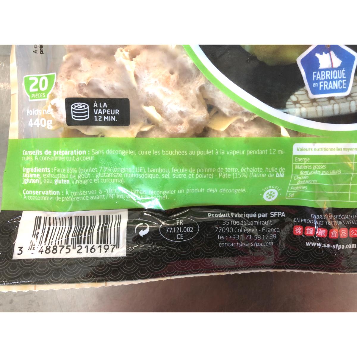 20 BOUCHÉES AU POULET SFPA 440G