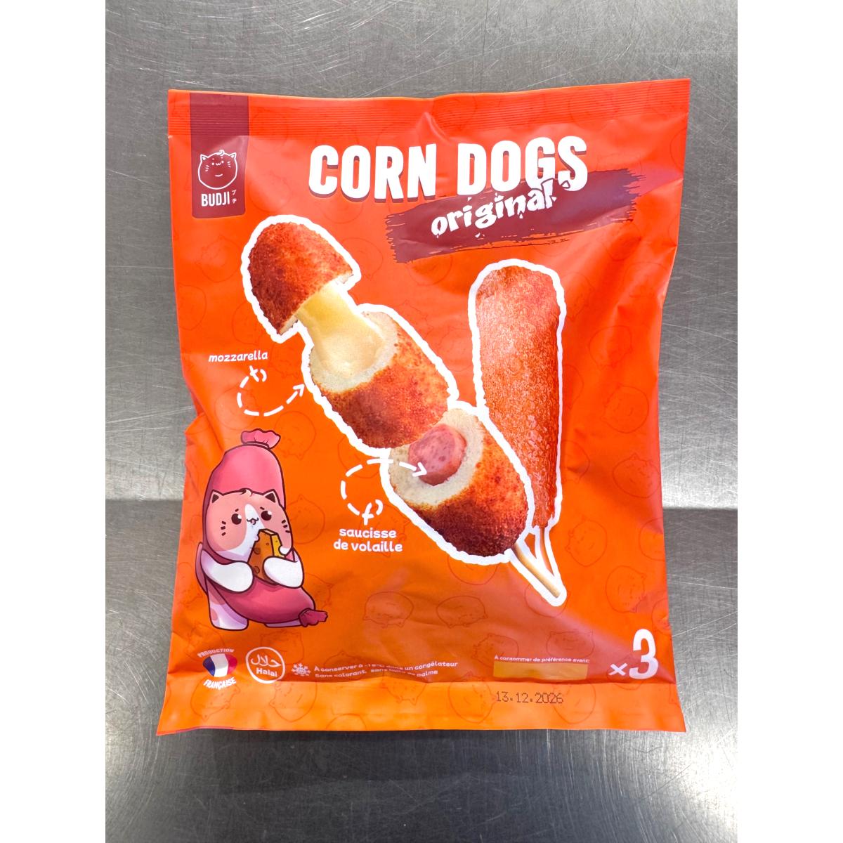 3 CORN DOGS ORIGINAL SAUCISSE MOZARELLA HALAL 280G