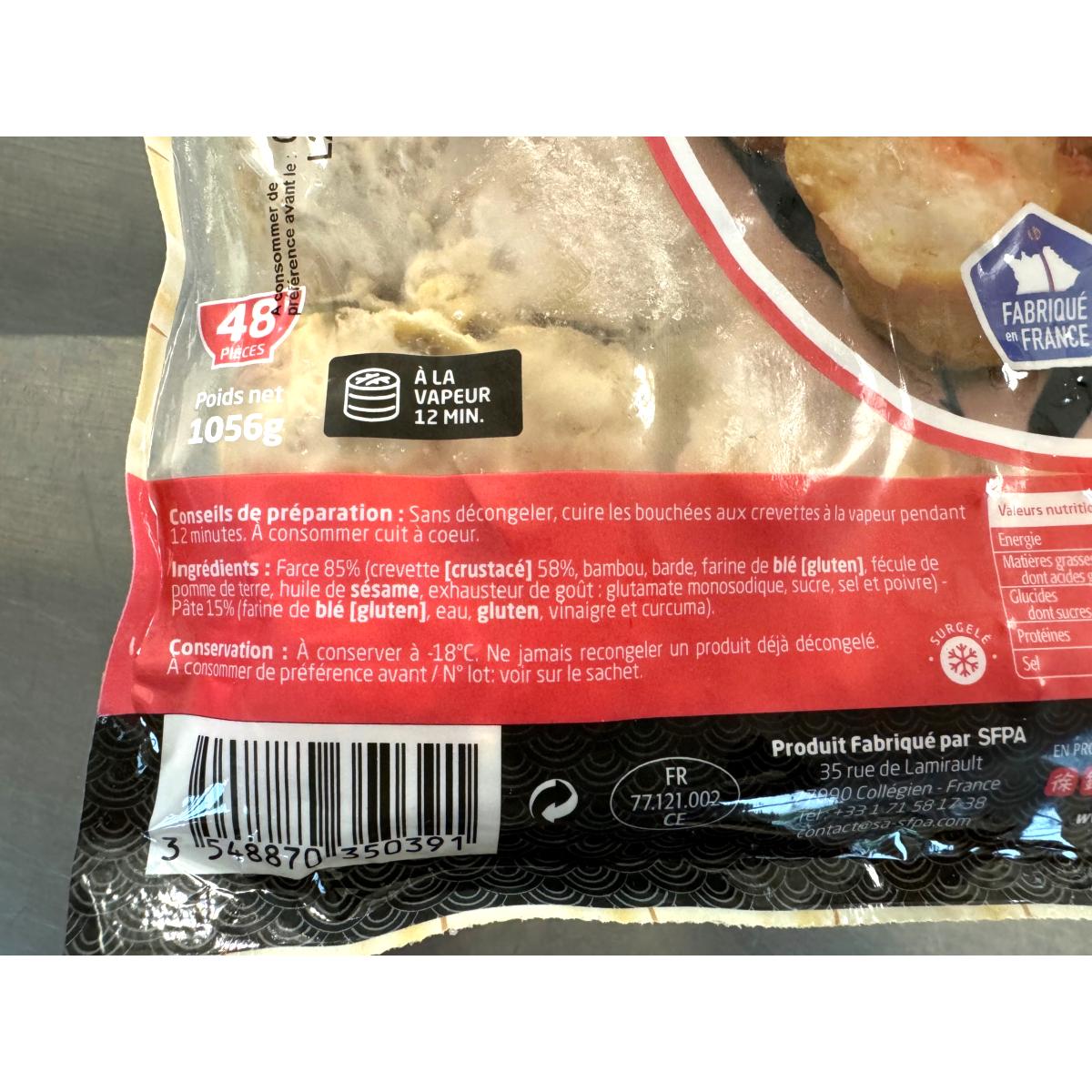48 BOUCHÉES AUX CREVETTES SIU MAI  SFPA 1056G