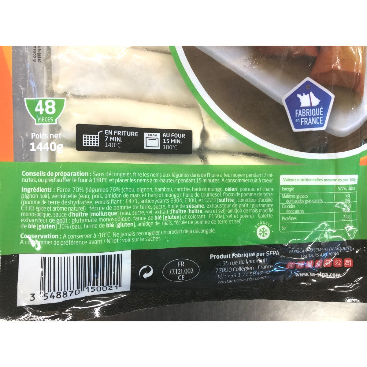 48 NEMS AUX LÉGUMES SFPA 1.44KG