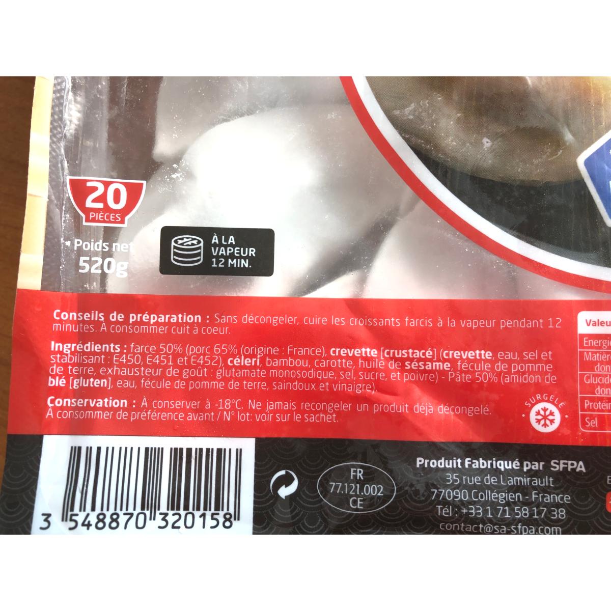 20 CROISSANTS FARCIS FAN KO SFPA 520G